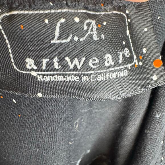 L.A. Artwear Handmade Halloween Maxi Dress Ghost Eyes Pumpkin Print Small/Medium - Picture 6 of 8